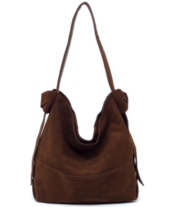 Whole Real Suede Leather 2-in-1 Shoulder Bag Hobo CJF116 COFFEE
